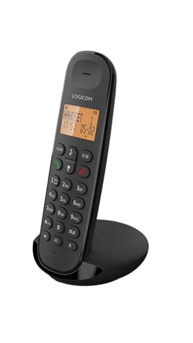 Logicom ILOA 100 Schnurloses Festnetztelefon ohne Anrufbeantworter – Solo – analoge und dect-Telefone – Schwarz von LOGICOM