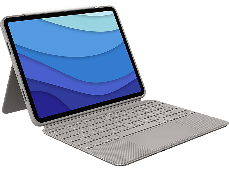 LOGITECH Combo Touch iPad Pro 11" (1., 2., 3., 4. Gen - 2018, 2020, 2021, 2022) Tastatur-Hülle Sand von LOGITECH