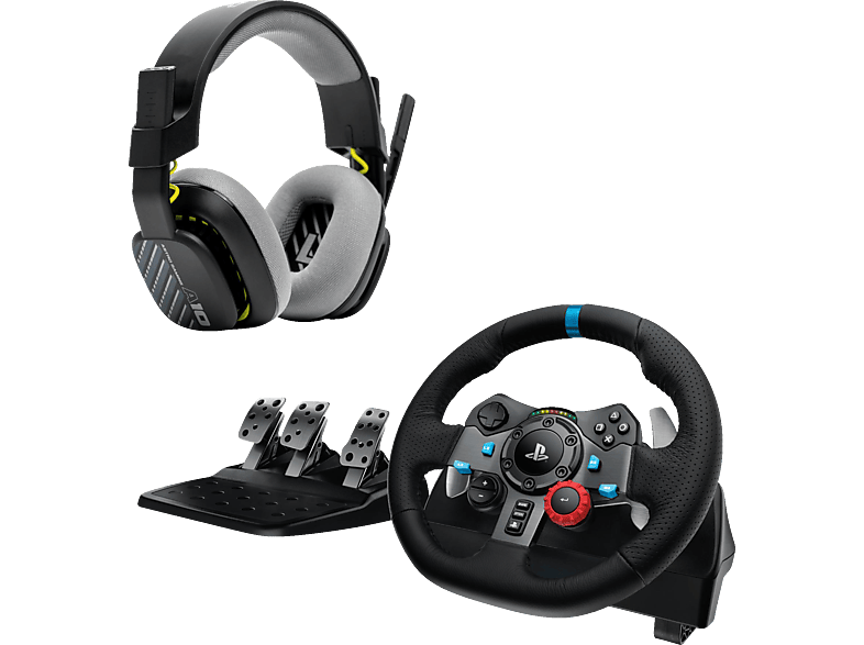 LOGITECH G29 Driving Force Rennlenkrad und Bodenpedale für PS5, PS4, PC, Mac + Astro A10 Gen 1 Gaming Headset Kabelgebundenes von LOGITECH