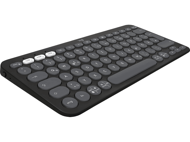 LOGITECH Pebble Keys 2 K380s, Easy-Switch für Windows, macOS, iPadOS, Android, ChromeOS, Tastatur, Standard, Sonstiges, Kabellos, Graphite von LOGITECH