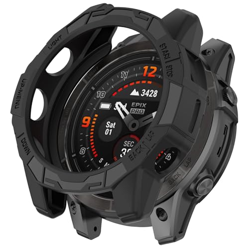 LOKEKE Kompatibel mit Garmin Fenix E Schutzhülle, TPU-Schutzhülle, kompatibel mit Garmin Fenix E, 47 mm, Schwarz von LOKEKE