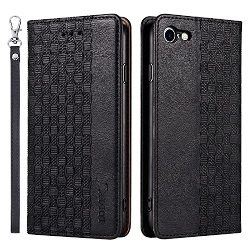 LOLFZ Hülle für iPhone 6 Plus iPhone 6S Plus, Leder Handyhülle Kartenfach Ständer Handschlaufe Magnetische Klappbare Stoßfeste Schutzhülle für iPhone 6 Plus/6S Plus - Schwarz LOLFZ Hülle für iPhone 6 Plus iPhone 6S Plus, Leder Handyhülle Kartenfach Ständer Handschlaufe Magnetische Klappbare Stoßfeste Schutzhülle für iPhone 6 Plus/6S Plus - Schwarz von LOLFZ