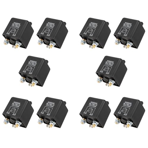 LOLPALONE 10X 12V 100Amp 4-Pin Schwer Pflicht Ein/Aus Schalter Split Charge Relay für Auto Boot Van Schwarz von LOLPALONE