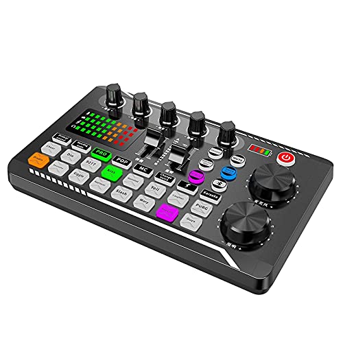 LOLPALONE Live Externe Soundkarte, Bluetooth 5.0 Voice Changer, 16 Arten von Soundeffekten, 6 Mixer für Telefone, PC, Tablets von LOLPALONE