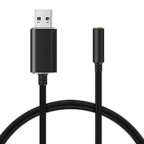 LOLPALONE USB-auf-3,5-mm-Klinkenstecker, Audio-Adapter mit 3,5-mm-Kopfhörer- und Mikrofonanschluss für PC/Laptops von LOLPALONE