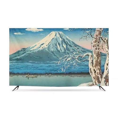 32-86 Zoll Staubdichte Schutzhülle für TV Smooth Polyestersoff Universal Art Printing Displayschutzfolie für LCD LED Plasma Fernseher TV Schutz(Color:color2,Size:60in) von LONEU