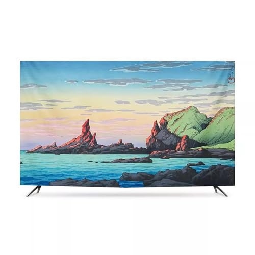 32-86 Zoll Staubdichte Schutzhülle für TV Smooth Polyestersoff Universal Art Printing Displayschutzfolie für LCD LED Plasma Fernseher TV Schutz(Color:color7,Size:65in) von LONEU