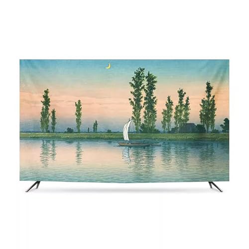 32-86 Zoll Staubdichte Schutzhülle für TV Smooth Polyestersoff Universal Art Printing Displayschutzfolie für LCD LED Plasma Fernseher TV Schutz(Color:color8,Size:60in) von LONEU