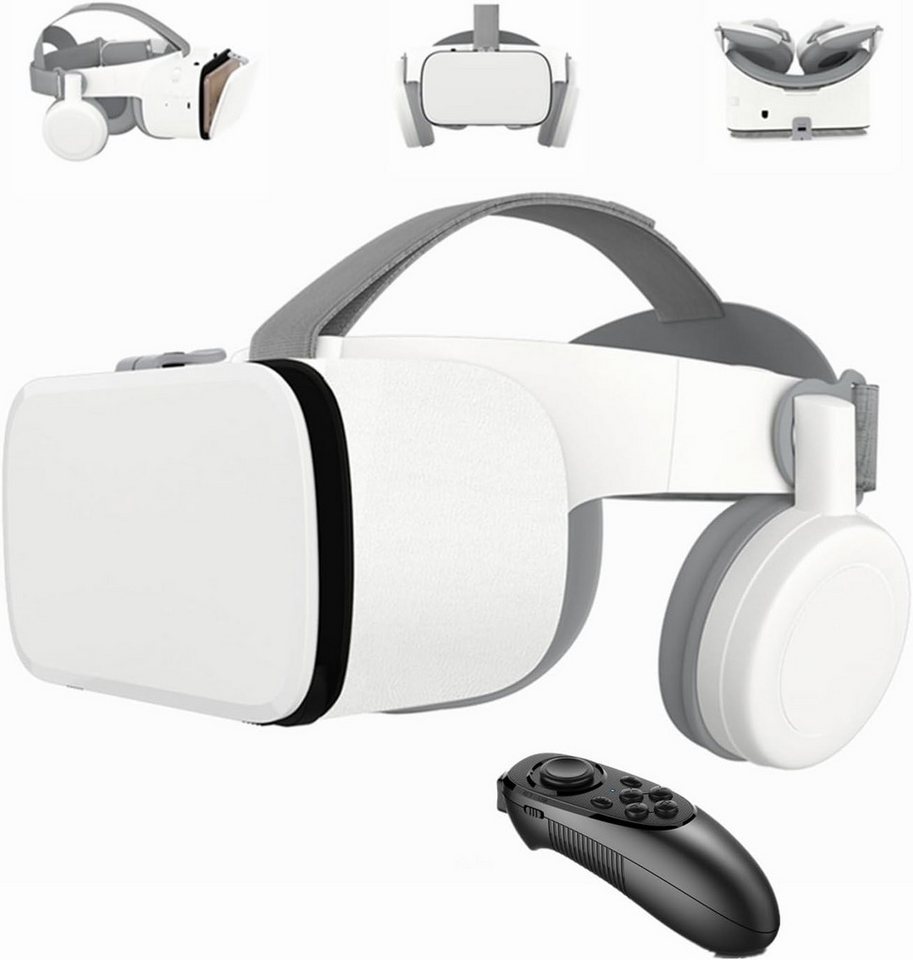 LONGLU VR für Telefon, kabelloses Bluetooth-VR-Headset VR-Brille 110 ° FOV Virtual-Reality-Brille (unterstützt 4,7-6,2-Zoll-Handy, kompatibel für Android iOS) von LONGLU