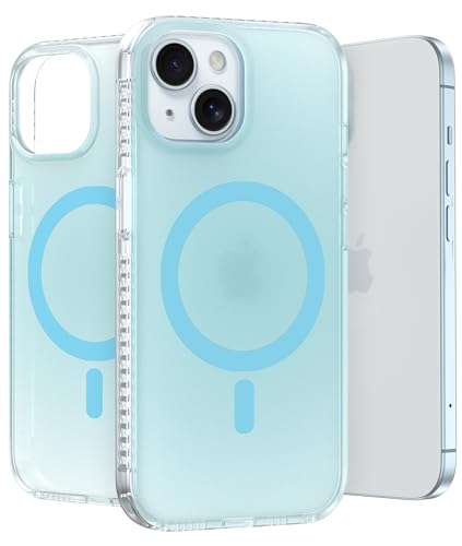 LONLI Hue - for iPhone 15 Case [Compatible with Magsafe] - Frosted Blue - [10FT Drop Protection] [4 Airbag Cushioned Corners] - Cute, Unique and Aesthetic (2023) von LONLI