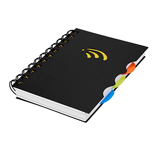 Notizbuch A6 Spiralbindung Notebook PVC Spiralbuch Hardcover Spiralblock Büro Schule Notizheft Schüler Studenten Tagebuch Schreibblock Doppelspirale Schreibheft mit Klassifizierung Funktion von LONTG