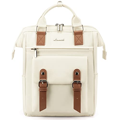 LOVEVOOK Kleiner Rucksack Damen, Mini Damen-rucksackhandtaschen Elegant Cityrucksack, Wasserdicht Kleine Rucksäcke Tasche 2 in 1 Frauen Womens Backpack Modern für Reise Schule Beige von LOVEVOOK