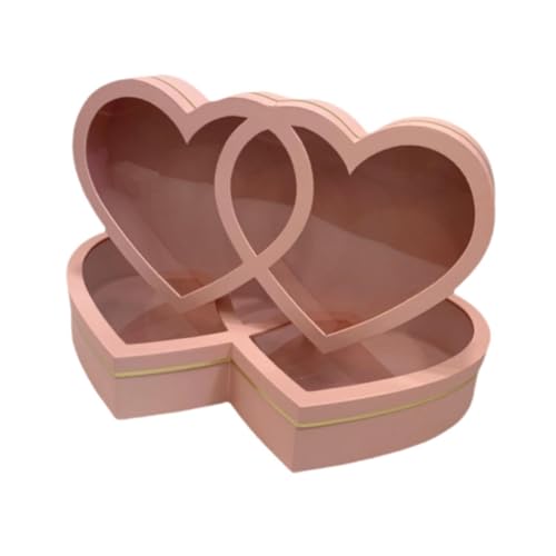 LOVIVER 2x Valentinstag Herz Geschenk Box Schmuckstück Lagerung Box Romantische Multifunktionale Valentinstag Geschenke für Sie für Party Männer, Rosa von LOVIVER