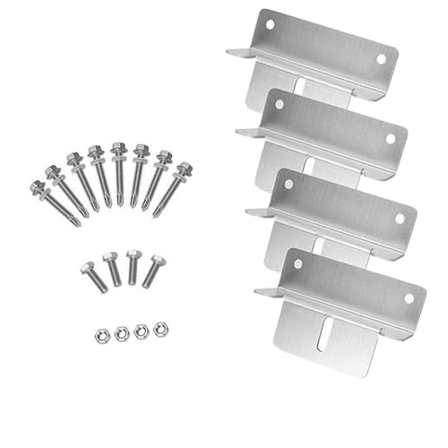 LOVIVER 4-teilige Solarpanel-Montagehalterung, Unterstützung mit Schrauben, Dachmontage, Aluminiumlegierung, Halter von LOVIVER