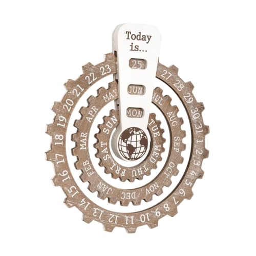 LOVIVER Kalender, hölzerne CD Creative Collection Ornament, runder hölzerner rotierender Kalender für Schlafzimmer Hausbücher, Hellbraun LOVIVER Kalender, hölzerne CD Creative Collection Ornament, runder hölzerner rotierender Kalender für Schlafzimmer Hausbücher, Hellbraun von LOVIVER