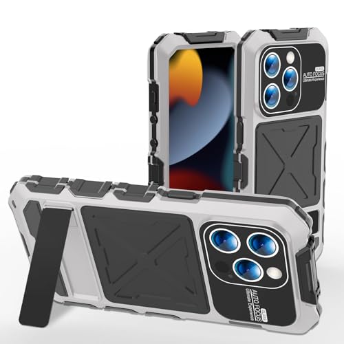 LOWBDGFU Hülle für iPhone 15Pro Max/15 Pro/15 Plus/15 Rundumschutz Handyhülle Stoßfest Militärstandard FallSchutz Anti-kratzt Hülle mit Ständer Schutzhülle Case (Braun,15pro max) von LOWBDGFU