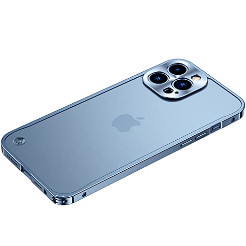 LOXO CASE Hülle für iPhone 15/15 Pro/15 Plus/15 Pro Max, [Militär-Grad Stoßfest] Metall-Rahmen und Weiches TPU Anti-Fingerabdruck Kratzfeste Stoßfest Schutzhülle,Blue,iPhone15 Pro Max von LOXO CASE