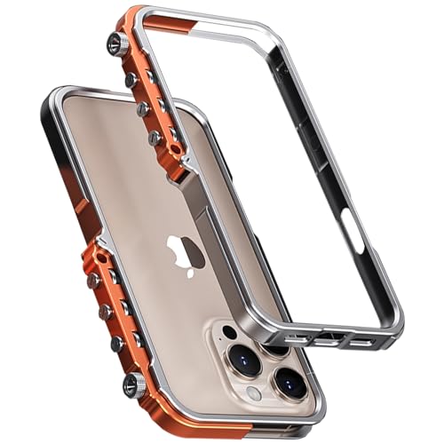 LOXO CASE Punk-inspirierte Metall-Stoßstangenhülle für iPhone 13/13 Pro/13 Pro Max, Leichtes Metallrahmen-Wärmeableitungs-Dünnes Stoßfestes Gehäuse,Silver,13 Pro Max von LOXO CASE