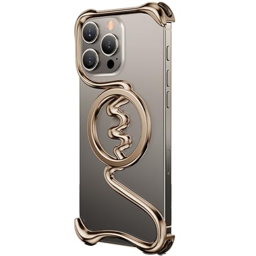 LOXO CASE Rahmenlose Metallhülle für iPhone 16 Pro Max/16 Pro/16, Rahmenlose, Ultradünne, Minimalistische, Stoßfeste Stoßstange mit Wärmeableitung, Kompatibel mit MagSafe,Desert Titanium,16 Pro von LOXO CASE