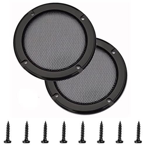 Lautsprechergitter 10 Zoll, 2 Stück Subwoofer Schutzgitter Abdeckung ABS Metall Lautsprecher Abdeckung Mesh Grill Schutzhülle mit 8 Schrauben Dekorgitter für 116mm Außenlautsprecher, 5 Zoll -10 Zoll von LSGGTIM