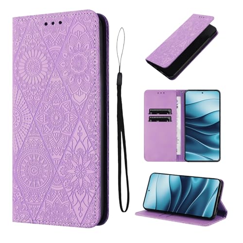 LSPCASA Handyhülle Für Xiaomi Redmi Note 14 5G 6.67 Zoll Premium Lederhülle Klappbar Flip Case Standfunktion Hülle Mit Kartenfächern Xiaomi Redmi Note 14 5G -Lila von LSPCASA