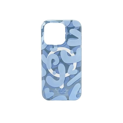 LSZBYHOK iPhone Pro Hülle13 14 15 16 15 Promax Phone Case Pink Creative Graffiti Geeignet Für für iPhone 15 Hülle 14 13 Pro Doppelschicht -Cartoon-b Blau-13 (6,1 ") von LSZBYHOK