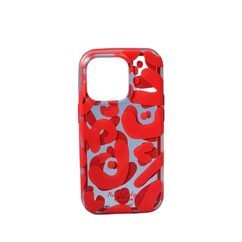 LSZBYHOK iPhone Pro Hülle13 14 15 16 15 Promax Phone Case Pink Creative Graffiti Geeignet Für für iPhone 15 Hülle 14 13 Pro Doppelschicht -cartoon-rot-16 Pro von LSZBYHOK