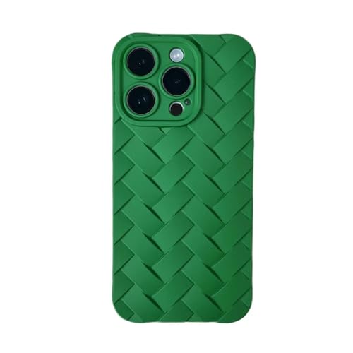 LSZBYHOK iPhone Pro Hülle13 14 15 16 Mehrfarbiger Gewebter Muster TPU Soft Cover Hülle Für für iPhone 15 Hülle 14 13 Pro Max Plus Schocksicheres Schutzhülle-grün-14plus (6,7 ") von LSZBYHOK