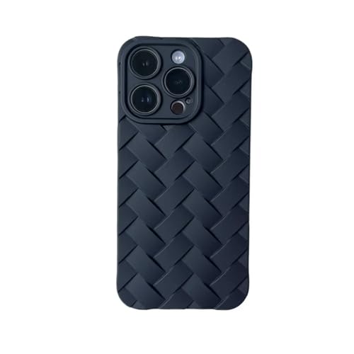 LSZBYHOK iPhone Pro Hülle13 14 15 16 Mehrfarbiger Gewebter Muster TPU Soft Cover Hülle Für für iPhone 15 Hülle 14 13 Pro Max Plus Schocksicheres Schutzhülle-schwarz-14pro (6,1 ") von LSZBYHOK