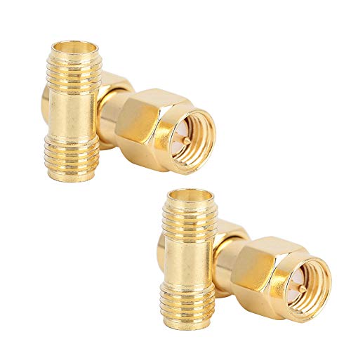 2-teiliges SMA-Stecker-Set, SMA-Stecker auf Stecker, Doppelpass-Adapter, SMA-Buchse auf Buchse, Doppelpass-Stecker, Goldener Antennenkabel-Stecker, für Antenne von LTSQIN