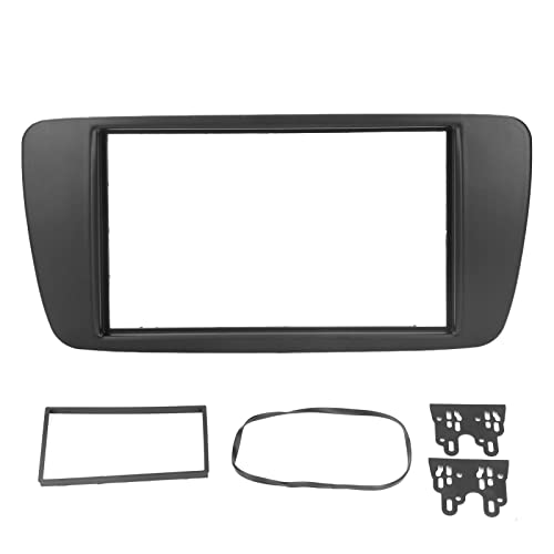 2Din ABS Radio Stereo Blende, 2DIN Audio CD DVD Modifizierter Panelrahmen DVD Panel Rahmen Navigationsverkleidung Autoradio Radioblende Armaturenbrett Ersatz für SEAT 2008-2015 von LTSQIN