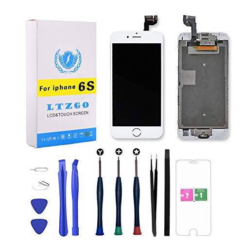 LTZGO Ersatz LCD Display Kompatibel Mit iPhone 6S Weiß Mit Reparaturset Werkzeuge Set Verbesserter Touchscreen Bildschirm Digitizer Adhesive Sticker von LTZGO