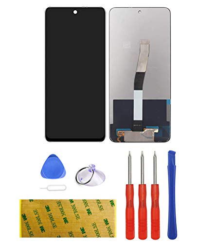 LTZGO LCD Display Kompatibel mit Xiaomi Redmi Note 9S, Redmi Note 9 Pro ​Schwarz Ersatz Touchscreen Digitizer Bildschirm Glas (ohne Rahmen) Assembly Werkzeuge Reparatur Set Kit 3M Klebeband von LTZGO