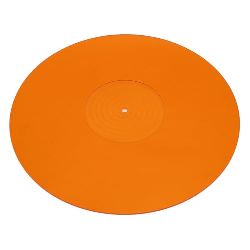 LUCKDANO Antistatische Acryl-Slipmat für Plattenspieler, Verbessert die Klangqualität, Reduziert Vibrationen mit Professioneller Geräuschreduzierung, Minimiert Geräusche für (ORANGE) von LUCKDANO