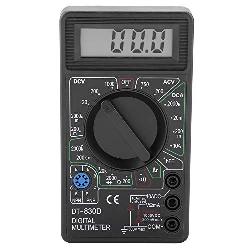 Digitalmultimeter, Taschendesign für Dioden- und Transistortests, 2000 kΩ Widerstand, LCD-Display, mit Doppelsicherung, Summer und Messleitungen, 1999-Maximalanzeige, Überlastung von LUCKDANO