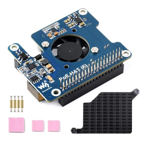 LUCKFOX PoE HAT for Raspberry Pi 5 with Cooling Fan & Heatsink, High-Power Power Over Ethernet HAT, Use with IEEE 802.3af/at Network Standard PoE Router/Switch for Raspberry Pi 5 Networking&Powering von LUCKFOX