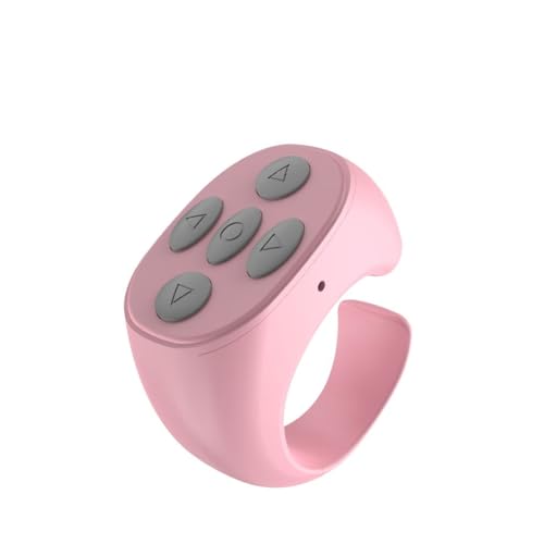 Fingertip Wireless Bluetooth Remote Control, Fingerspitzen Seitenwender Bluetooth Fernbedienung Scrolling Ring, Fingertip Page Turner, Wiederaufladbares Selfie Kamera Fernauslöser (Rosa) von LUCKKY