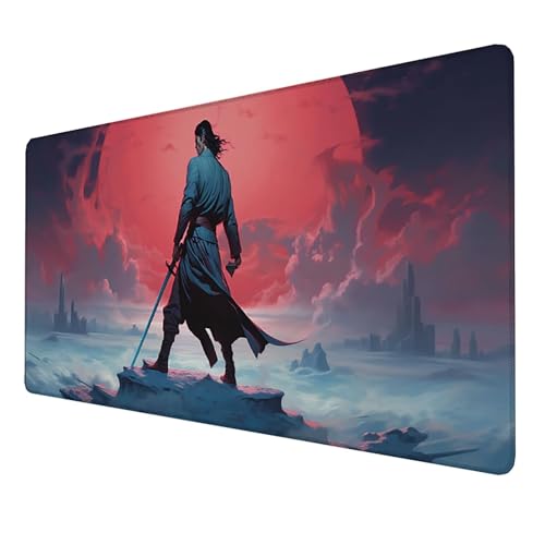 Mauspad, (1000x500x3mm) Gaming Mousepad, Large XXL Mouse Pad (Männlicher Krieger), Mouse Pad, Gaming Mat Pad für Improved Precision and Speed, Wasserdicht und Rutschfester Gummi Desk Mat (Rosa) 2-KQ von LUESSJAO