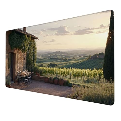 Mauspad, xxl Mauspad Große(Landschaft) Schreibtisch Matte (1200x600x3mm) für alle Maustypen, Rutschfeste Gummibasis, Großer Erweiterter Schreibtisch Schutz Präzises und langlebiges, Mauspad (Grün) VYC von LUESSJAO