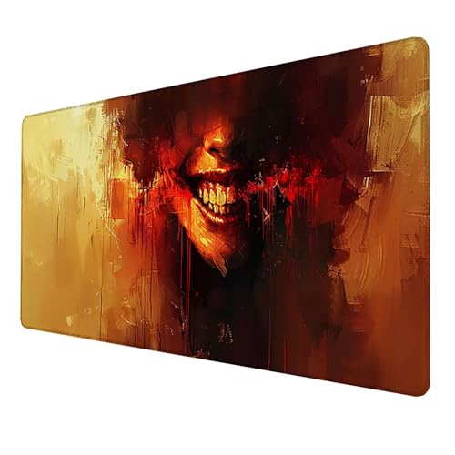 Mauspad (1500x800x3mm) Mousepad mit Vernähte Kanten (Figur Kunst) Rutschfester Mouse Pad, XXL Mousepad, (Grau) Gaming Mauspad für schnelle Spielstile und optimale Kontrolle, Mousepad für Mause L-99 von LUESSJAO