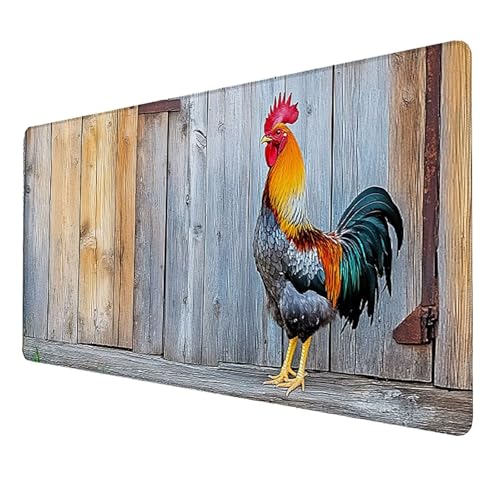 Mauspad (1600x800x3mm) Gaming Mausepad, Vernähte Kanten Mouse Pad verbessert Geschwindigkeit und Präzision, Rutschfest und Wasserdicht Komfort Mousepad, (Grau) xxl mauspad für PC, Computer (Huhn) H-R5 von LUESSJAO