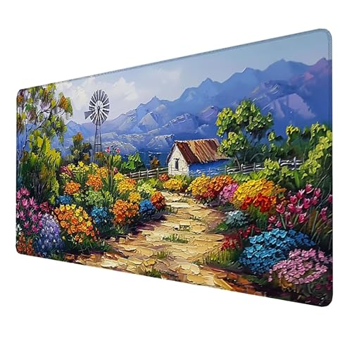 Mauspad (1600x800x3mm) Gaming Mausepad, Vernähte Kanten Mouse Pad verbessert Geschwindigkeit und Präzision, rutschfest und Wasserdicht Komfort Mousepad, (Farbe) XXL mauspad (Landschaft) V-EO von LUESSJAO