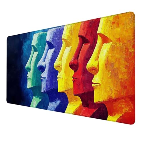 Mauspad (1600x800x3mm) Gaming Mausepad, Vernähte Kanten Mouse Pad verbessert Geschwindigkeit und Präzision, rutschfest und Wasserdicht Komfort Mousepad, (Farbe) XXL mauspad (Maurische Statue) 8-1Z von LUESSJAO