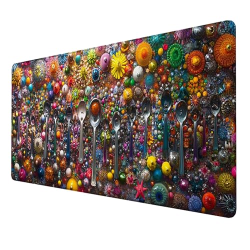 Mauspad (1600x800x3mm) Gaming Mausepad, Vernähte Kanten Mouse Pad verbessert Geschwindigkeit und Präzision, rutschfest und Wasserdicht Komfort Mousepad, (Farbe) XXL mauspad für Computer (Würze) 8-B7 von LUESSJAO