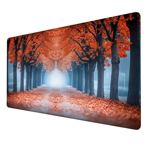 Mauspad (1600x800x3mm) Gaming Mausepad, Vernähte Kanten Mouse Pad verbessert Geschwindigkeit und Präzision, rutschfest und Wasserdicht Komfort Mousepad, (Schwarz) XXL mauspad für Computer (Baum) C-QW von LUESSJAO