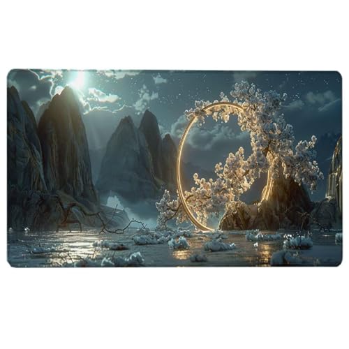 Berg Large XXL Mouse Pad 70 x 30 cm - Schreibtischunterlage - schwarz und weiß Gaming Mauspad - Improved Precision and Speed - Rubber Base for Stable Grip on Smooth Surfaces - für Gaming, Büro 0-F von LUESUAYN