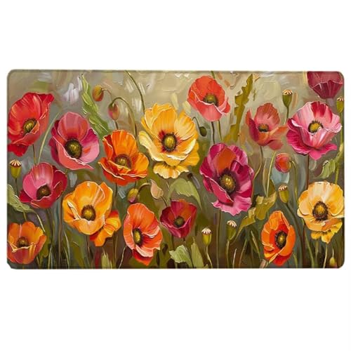 Blume Gaming Mauspad XXL - Großes Mousepad 90 x 30 cm - rutschfeste Schreibtischunterlage für Gaming und Büro - Schreibtischunterlage - Rot Wasserdicht und Langlebig Large Mouse pad 1-3 von LUESUAYN