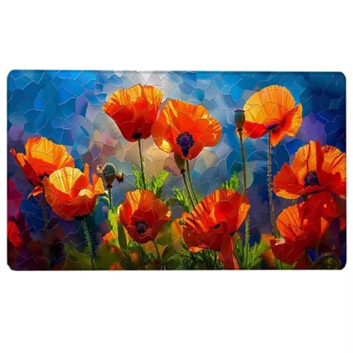 Blume Large XXL Mouse Pad 70 x 30 cm - Schreibtischunterlage - Rot Gaming Mauspad - Improved Precision and Speed - Rubber Base for Stable Grip on Smooth Surfaces - für Gaming, Büro, Zuhause 1-I von LUESUAYN