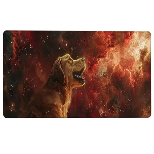 Gaming Mauspad Hund, Mousepad XXL Rot, Mauspad (1500 x 800 x 3 MM), Schreibtischunterlage Protector Matte mit Anti-Rutsch Basis, Mouse Pad Wasserdicht und Langlebig für Gaming, Büro, Zuhause Y-U von LUESUAYN