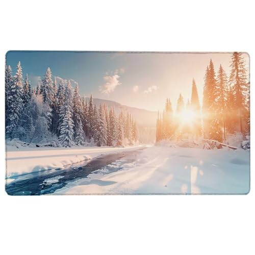 Gaming Mauspad Schnee, Mousepad XXL Weiß, Mauspad (1500 x 800 x 3 MM), Schreibtischunterlage Protector Matte mit Anti-Rutsch Basis, Mouse Pad Wasserdicht und Langlebig für Gaming, Büro, Zuhause 0-A von LUESUAYN